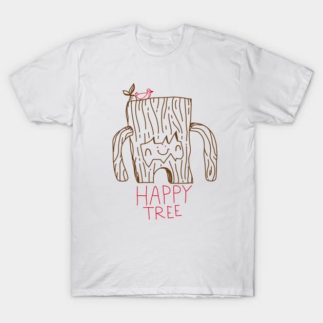 Happy Tree T-Shirt by HaloCalo